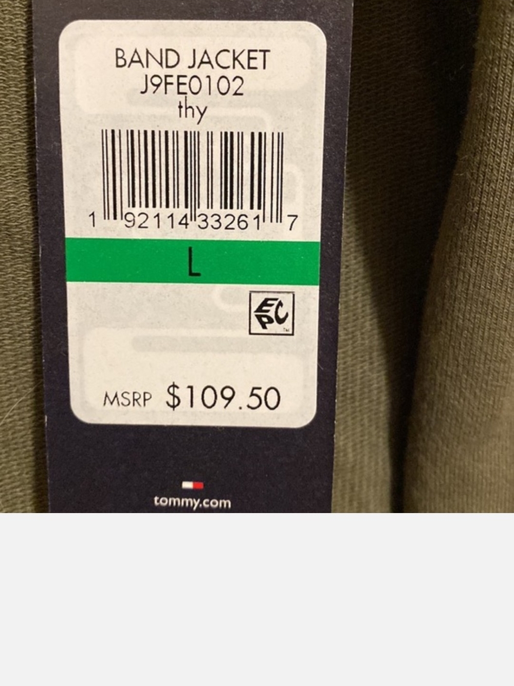 NWT Tommy Hilfiger Olive Green Military-Style Blazer L - Picture 3 of 4